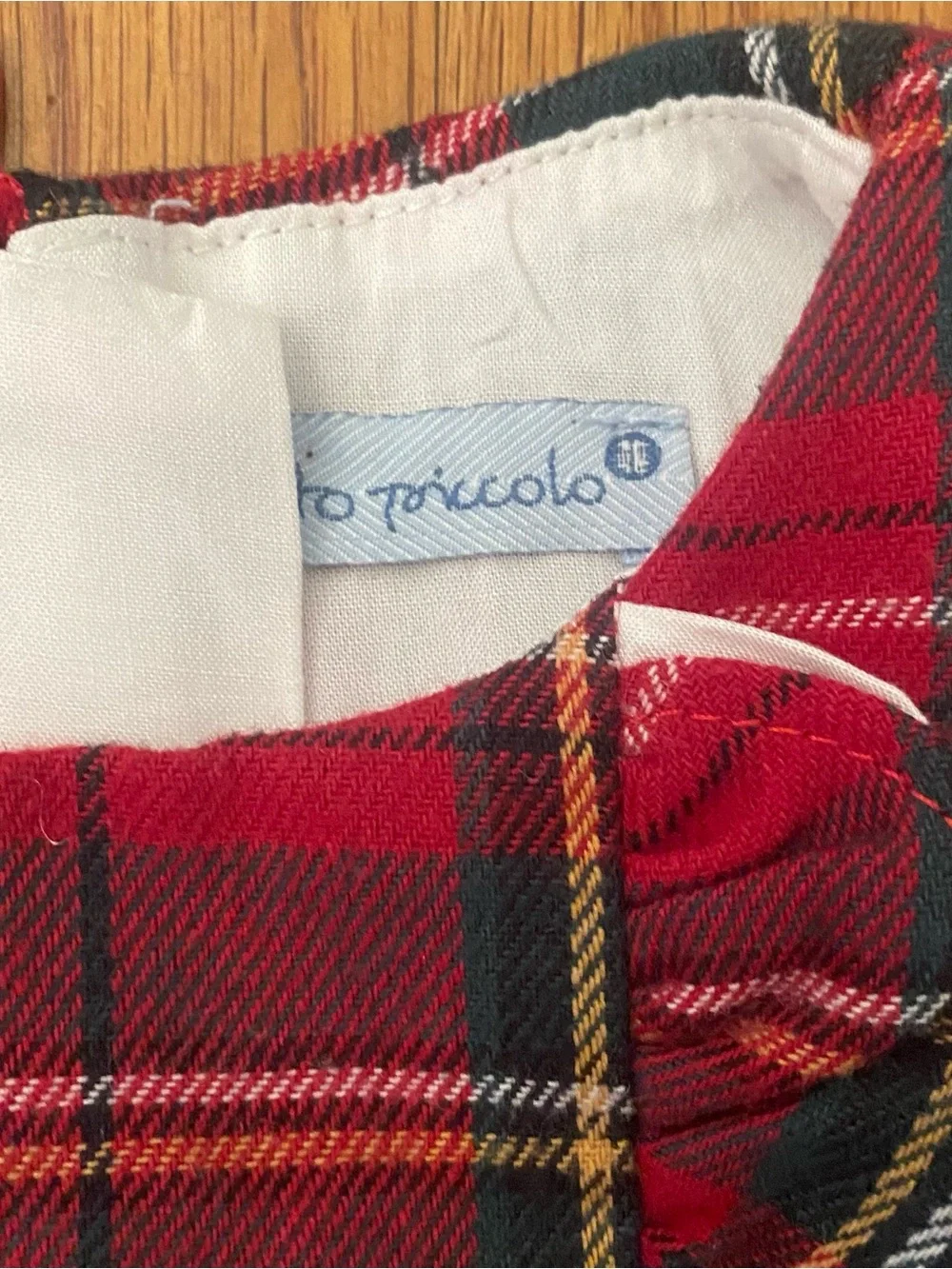 Tutto Piccolo Girls Formal Red Plaid Ruffle Front Dress